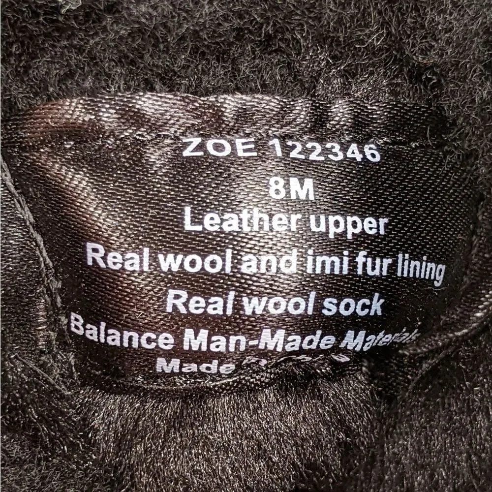 Bjorndal Zoe Black Suede Sheepskin Shearling Fur Lined Leather Boots